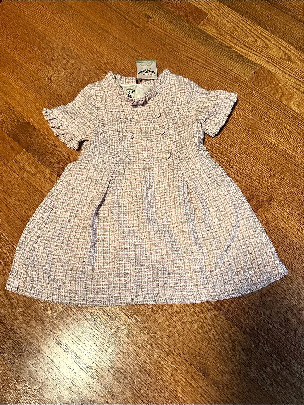The Oaks Apparel Emerson Pink Twinkle Tweed Dress Girls 5